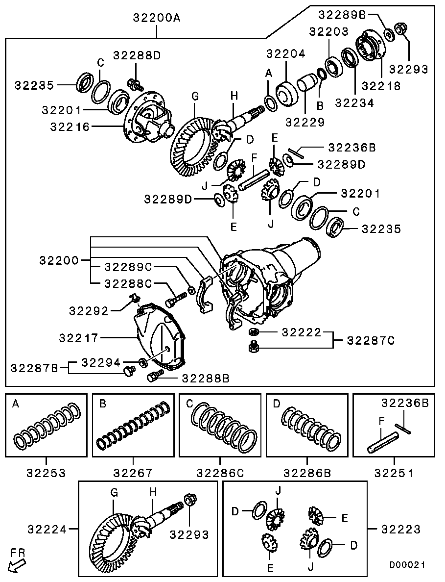 Mitsubishi NATIVA-PAJ-SPORT-G-EXP-MMTH 2011 — Front Axle Differential / Diff Carrier Assy (Easy Select 4WD)