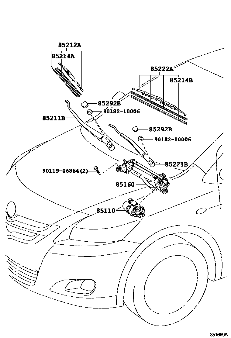 Toyota Yaris 2011 — Windshield Wiper