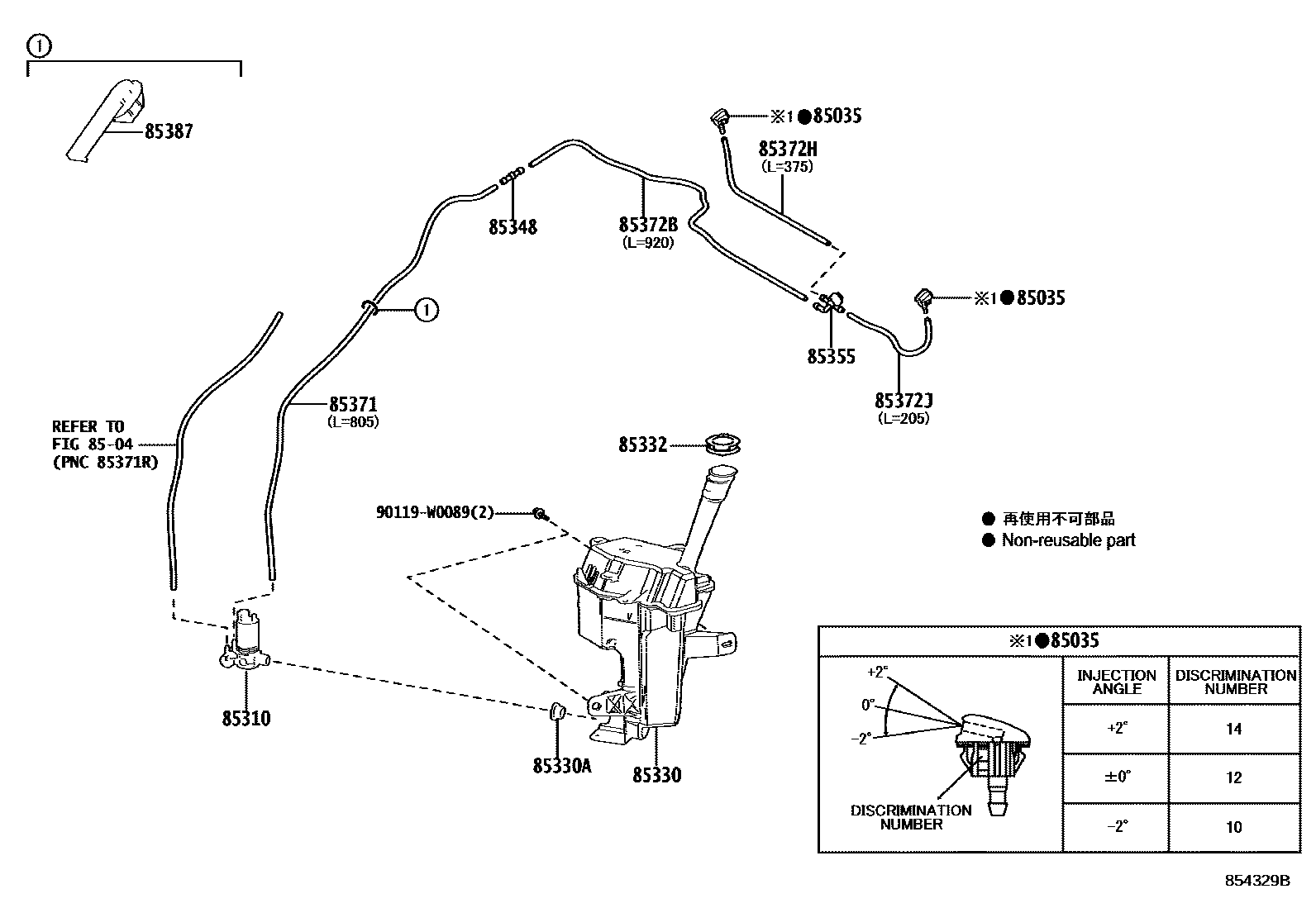 Toyota YARIS-FRP 2022 — Windshield Washer