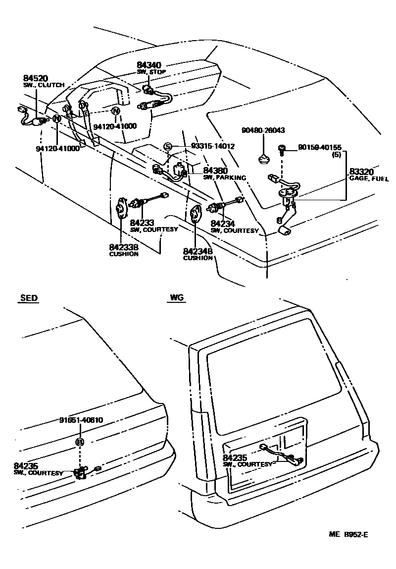 Toyota Tercel — Switch & Relay & Computer
