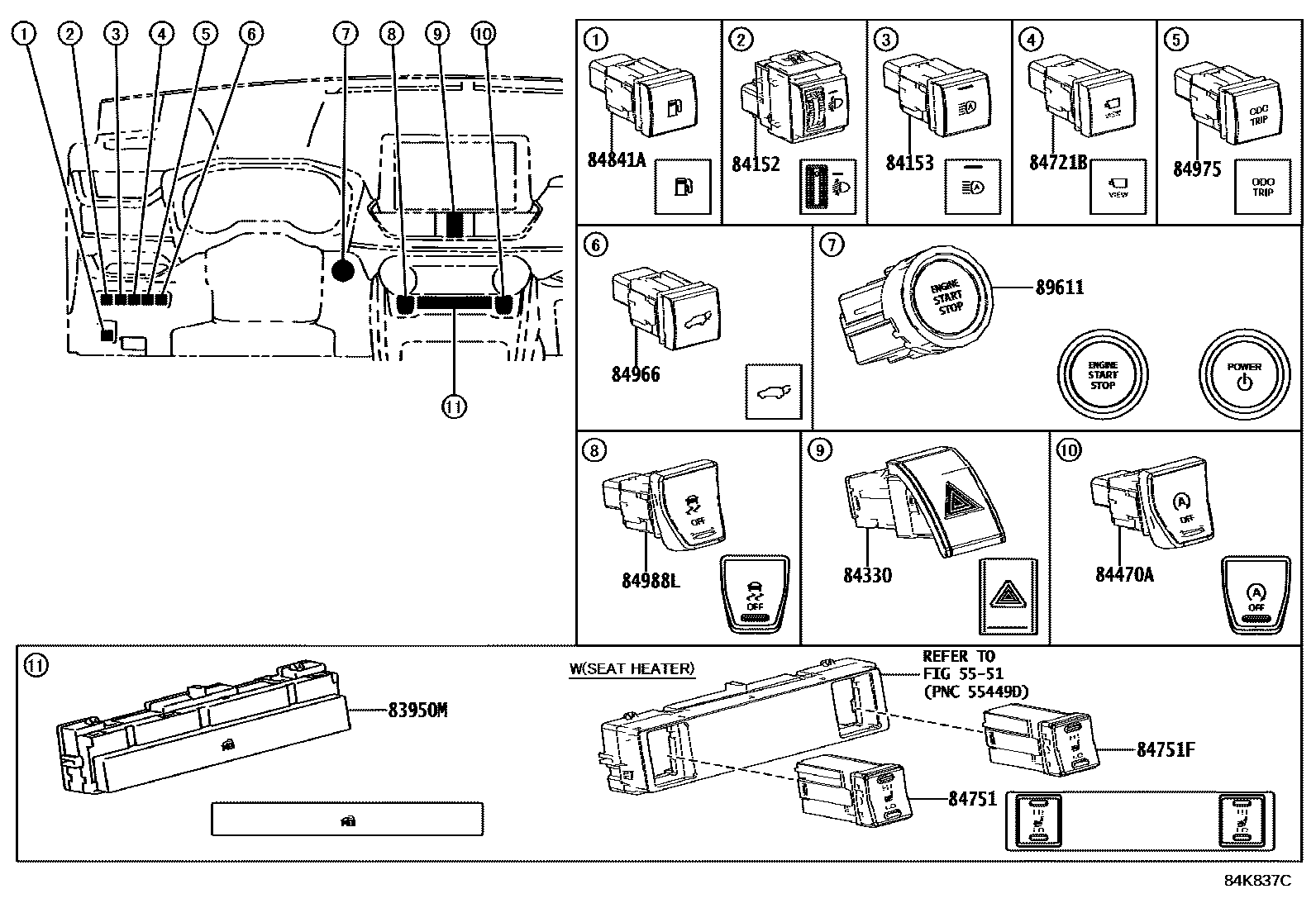 Toyota RAV4-SFTM 2022 — Switch & Relay & Computer