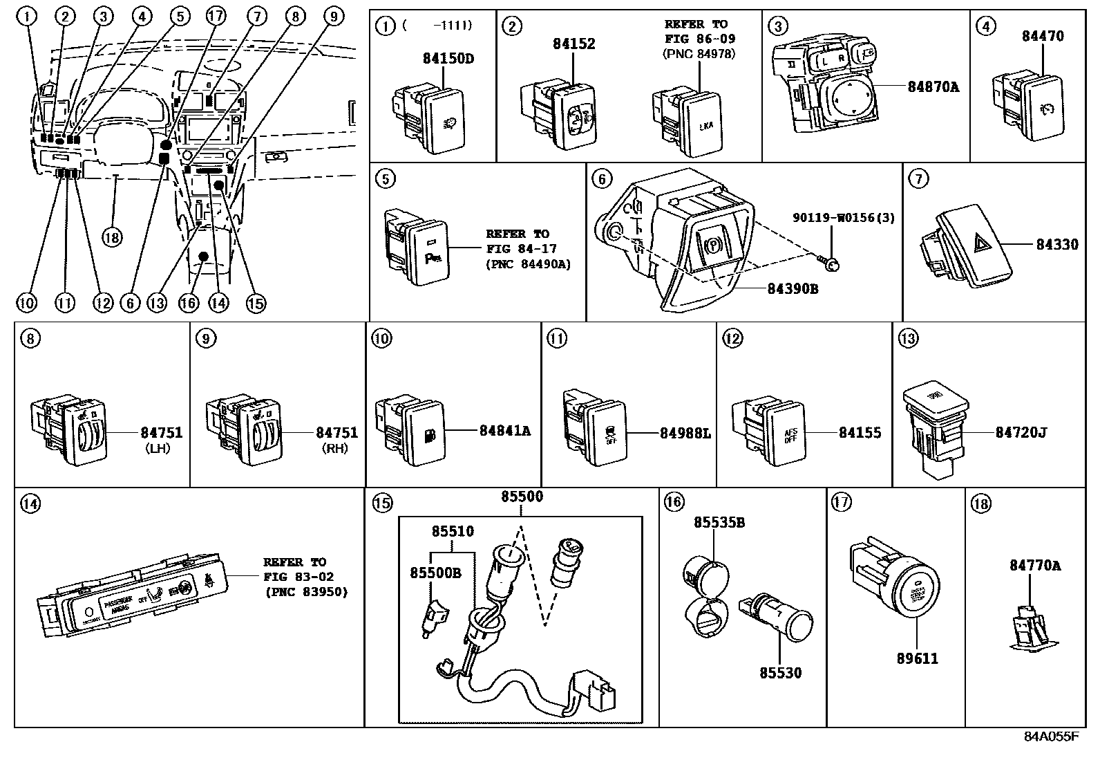 Toyota Avensis 2009 — Switch & Relay & Computer