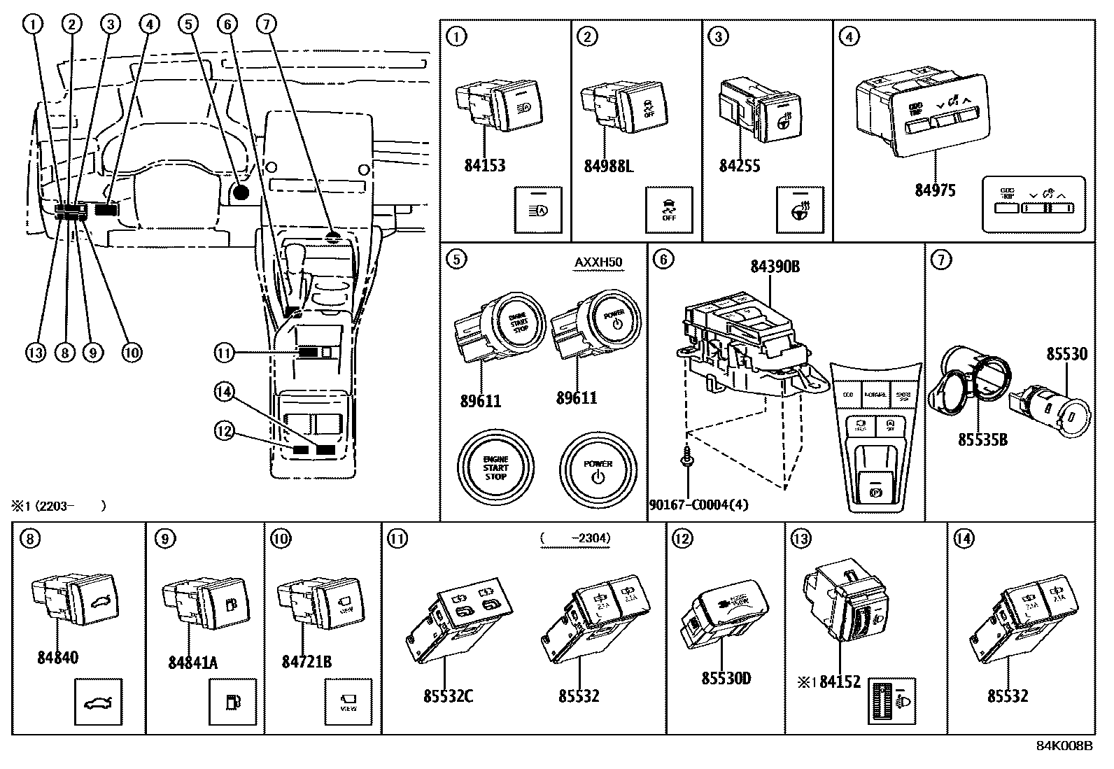 Toyota Avalon-China 2022 — Switch & Relay & Computer