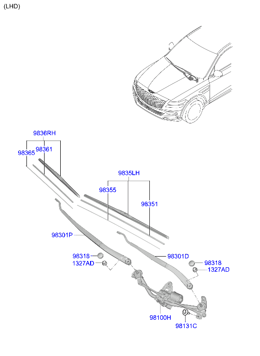 Genesis GV80 20 2020 — Windshield Wiper