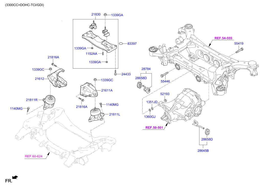 Genesis G80 16 2018 — Engine & Transaxle Mounting [3800 CC - Lambda 2]