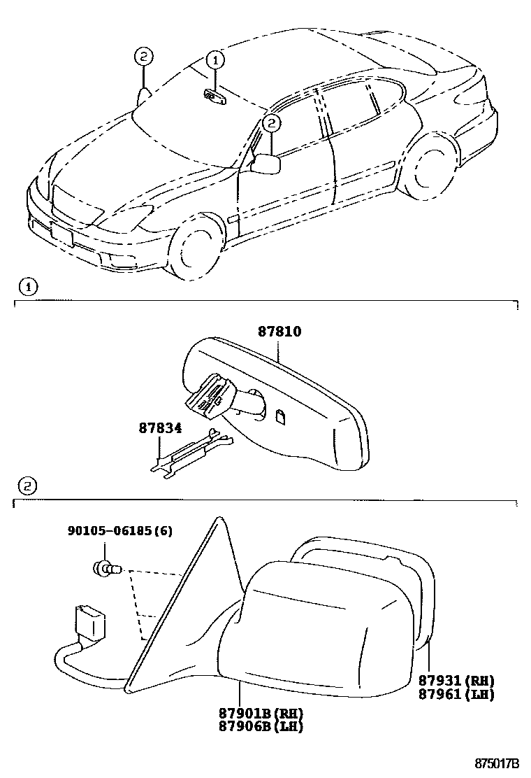 Lexus ES300 2001 — Espejo