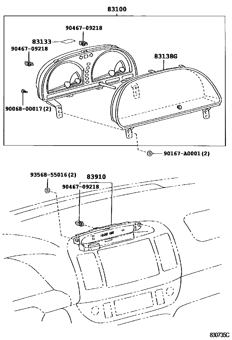 Toyota CAMRY-NAP 2004 — Compteurs