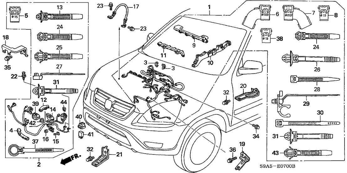 Honda CR-V 2002 — Engine Wire Harness (Lh)