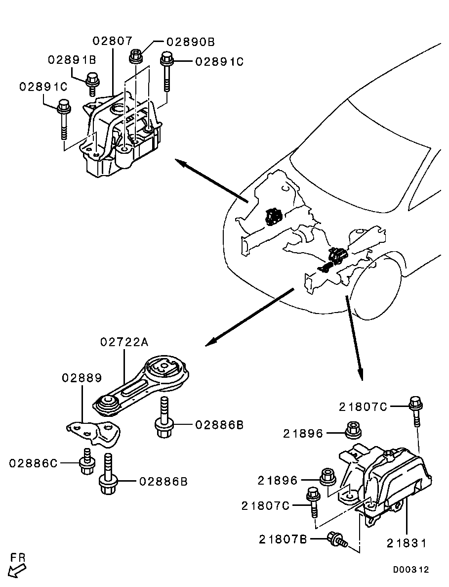 Mitsubishi OUTLANDER-G-EXP 2017 — Engine Mounting & Support / All