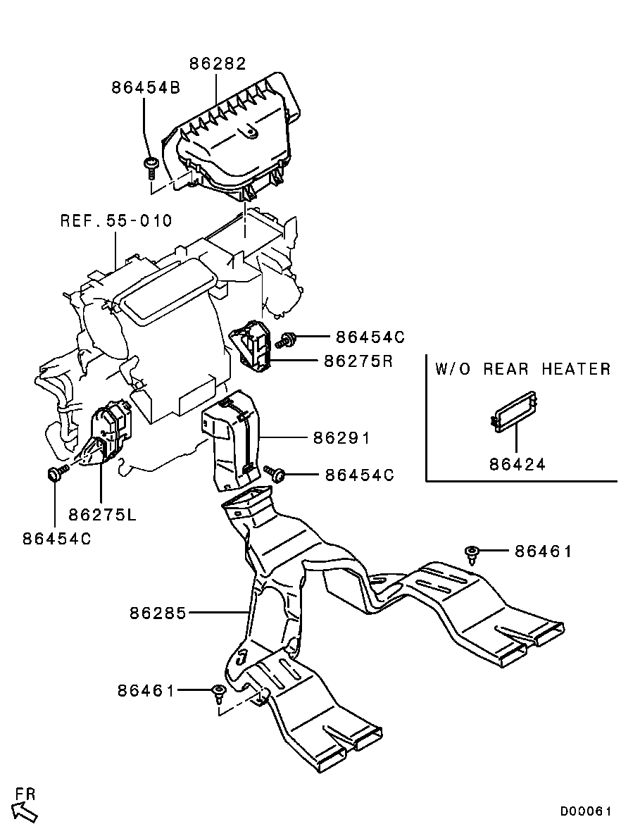 Mitsubishi COLT-3DOOR-EUR-NEDCAR 2005 — Ventilation & Duct / Front