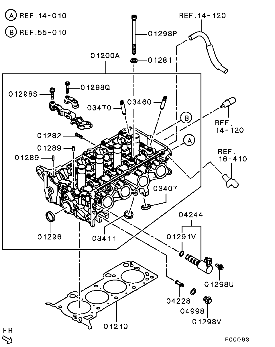 Mitsubishi COLT-5DOOR-EUR-NEDCAR 2007 — Cylinder Head / -1006.3