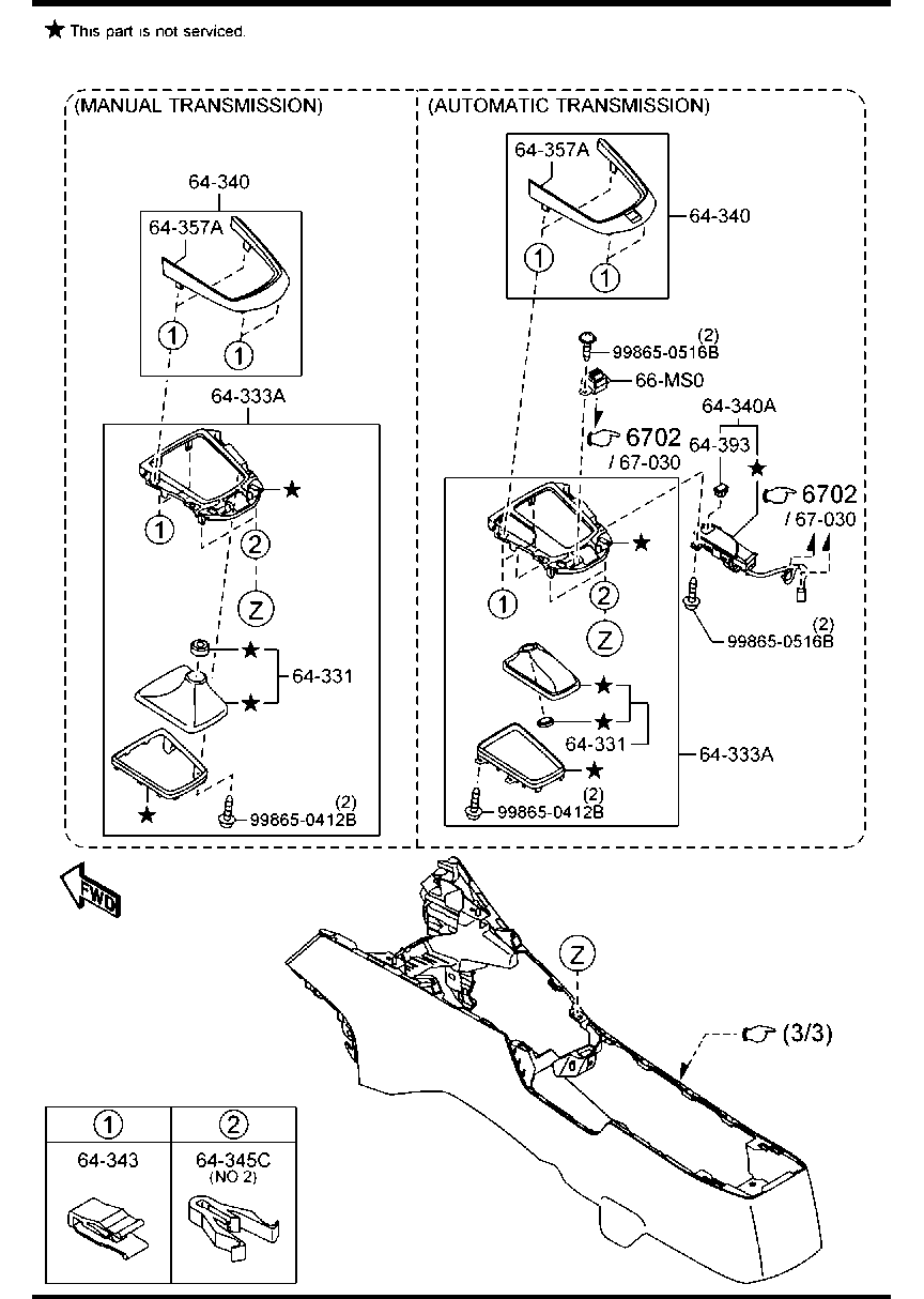Mazda MAZDA2 2014 — Console