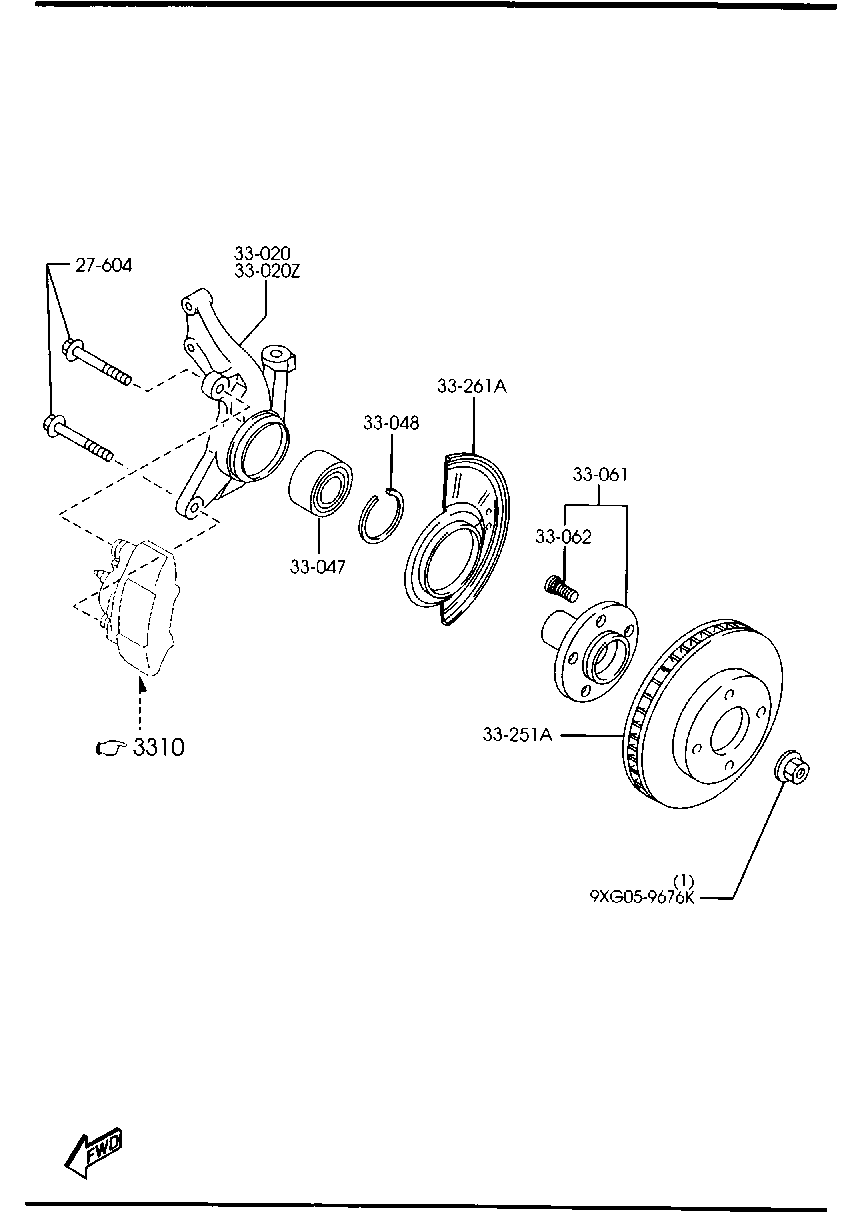 Mazda Tribute 2002 — Front Axle