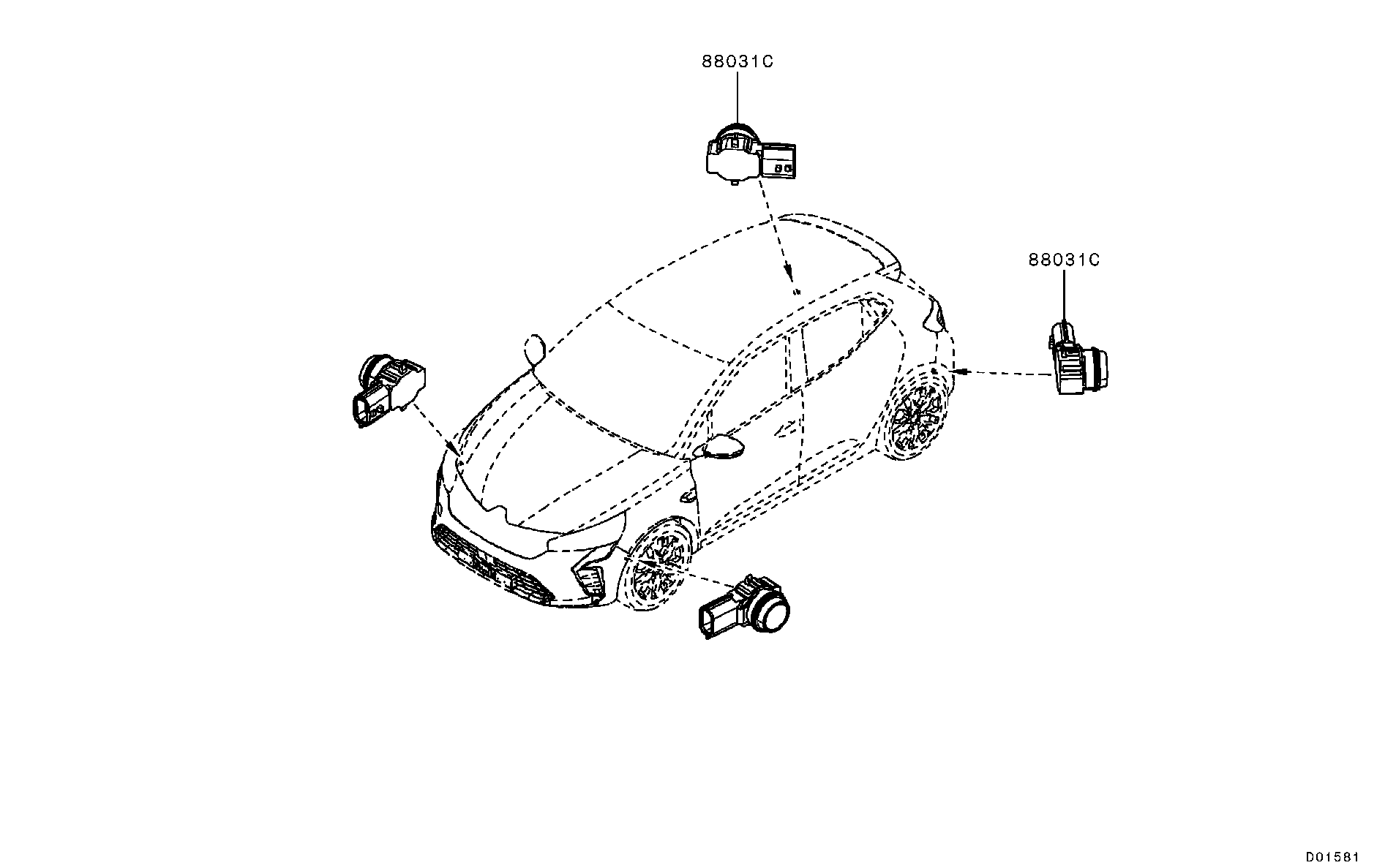 Mitsubishi COLT-EUR 2023 — Relay,Flasher & Sensor / Blind Spot Sensor