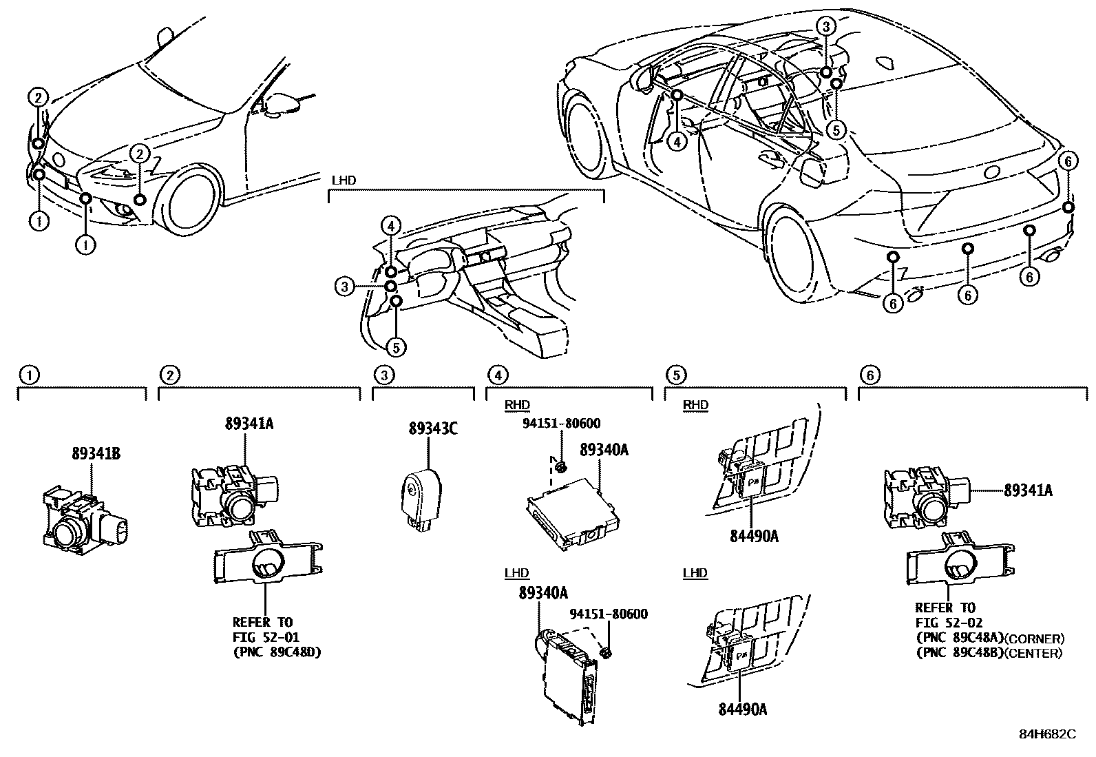Lexus IS2-3 2018 — Sonar Arriere