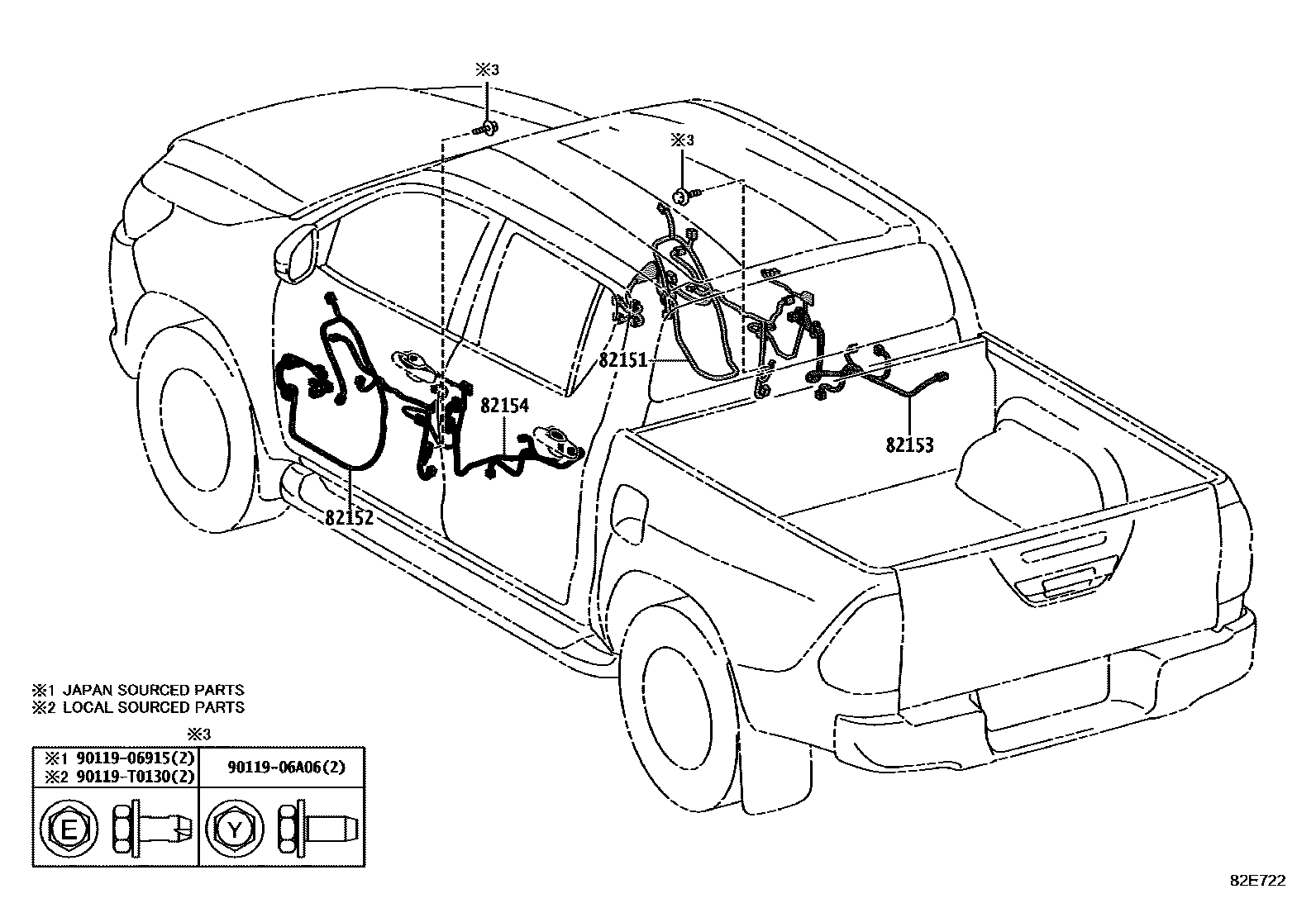 Toyota HILUX-DOUBLE-CAB 2022 — Faisceaux Et Fixations
