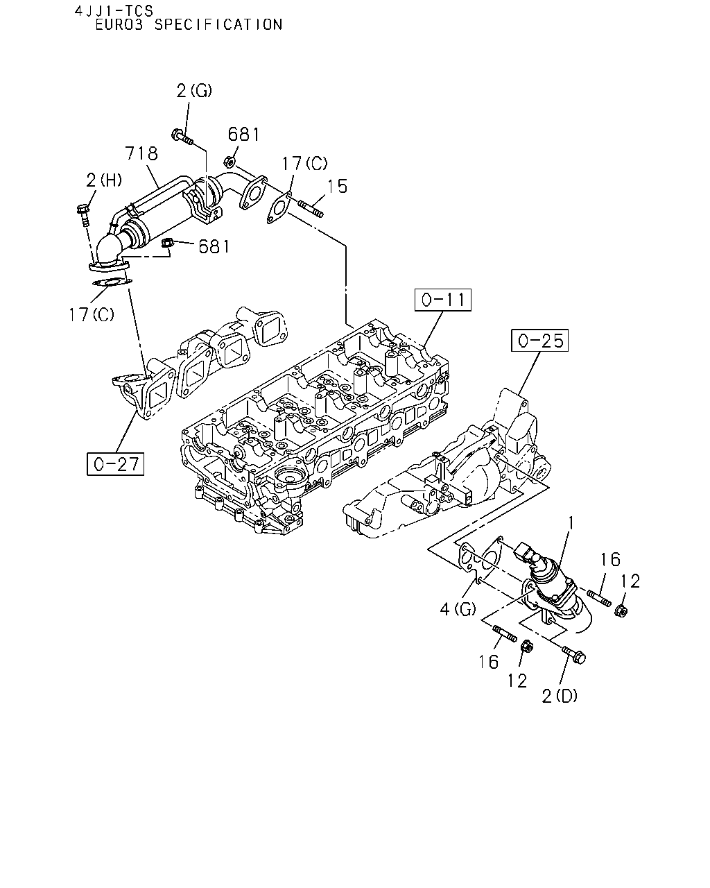 Isuzu TFR/TFS-LHD 2012 — Emission Piping — 4JJ1-TCS(No.2)