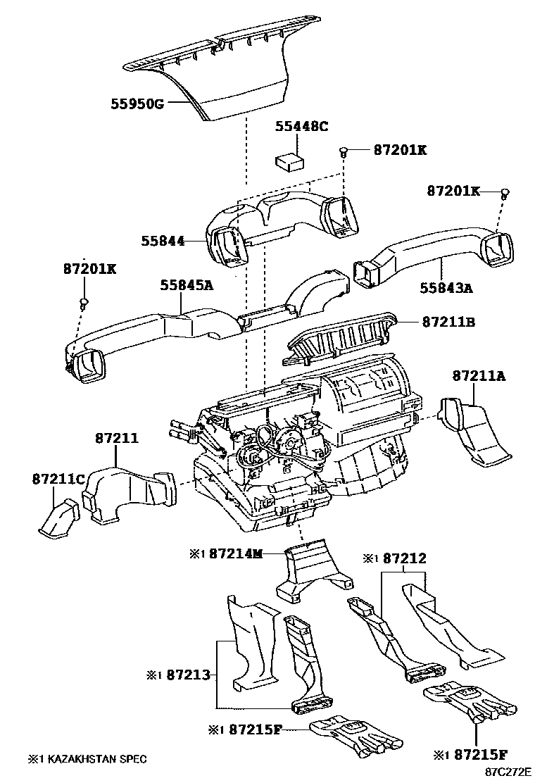 Toyota Hilux 2014 — Chauffage Et Climatisation - Commande Et Conduits D'Air