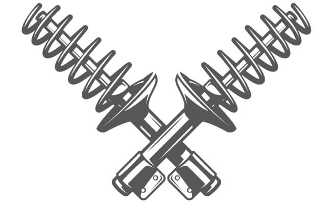 What are a shock absorber and a strut on a car?